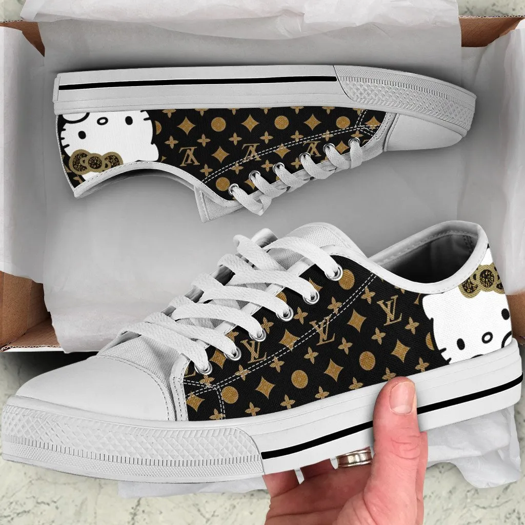 Louis Vuitton Hello Kitty Low Top Canvas Shoes Luxury Brand