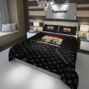 Louis Vuitton Supreme Tmnt Teenage Mutant Ninja Turtles Logo Brand Bedding Set Luxury Bedroom Bedspread Home Decor