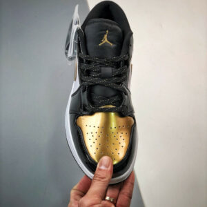 Air Jordan 1 Low Copper Toe Metallic Gold Black-White For Sale