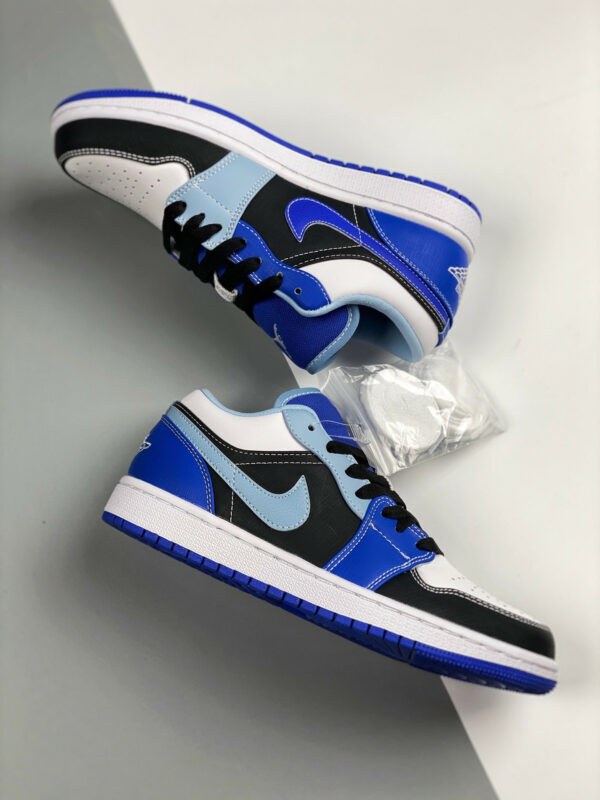 Air Jordan 1 Low Blue Black White DH0206-400 For Sale