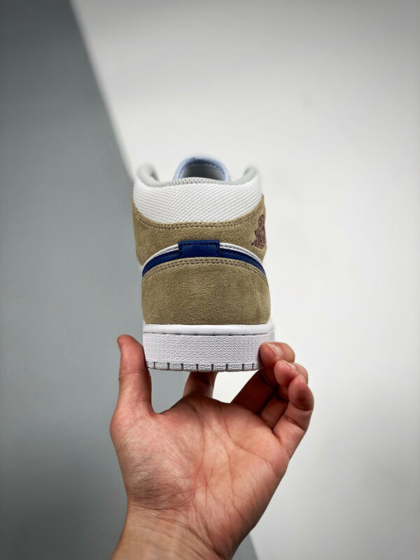 Air Jordan 1 Mid Navy Swooshes and Tan Suede DO6726-100 For Sale