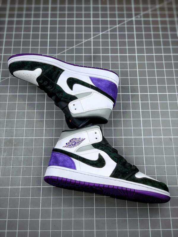 Air Jordan 1 Mid Purple Black Suede Heels For Sale