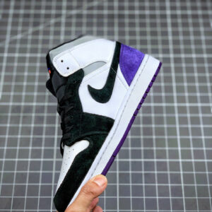 Air Jordan 1 Mid Purple Black Suede Heels For Sale