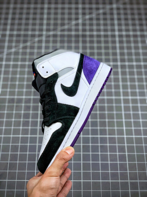 Air Jordan 1 Mid Purple Black Suede Heels For Sale