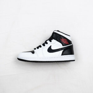 Air Jordan 1 Mid Reverse Black Toe White Black Red For Sale