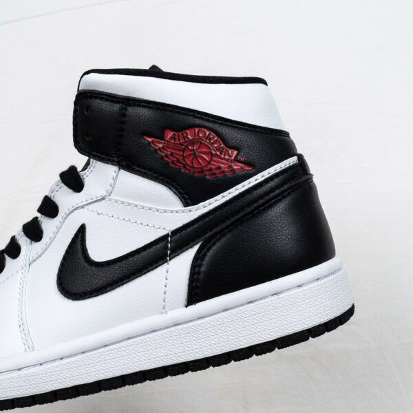 Air Jordan 1 Mid Reverse Black Toe White Black Red For Sale