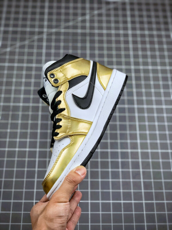 Air Jordan 1 Mid SE Metallic Gold White-Black DC1419-700 For Sale