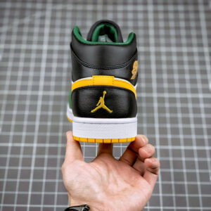 Air Jordan 1 Mid Sonics Gorge Green University Gold-White-Black For Sale