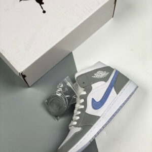 Air Jordan 1 Mid White Grey Blue With Icy Soles