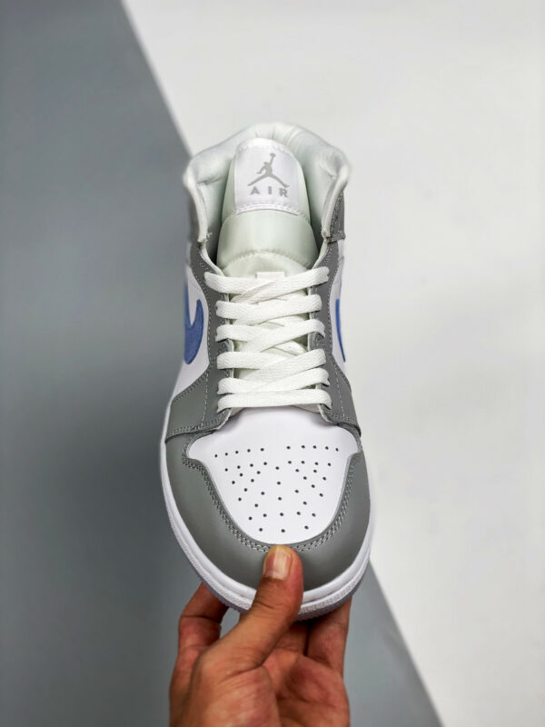 Air Jordan 1 Mid White Grey Blue With Icy Soles