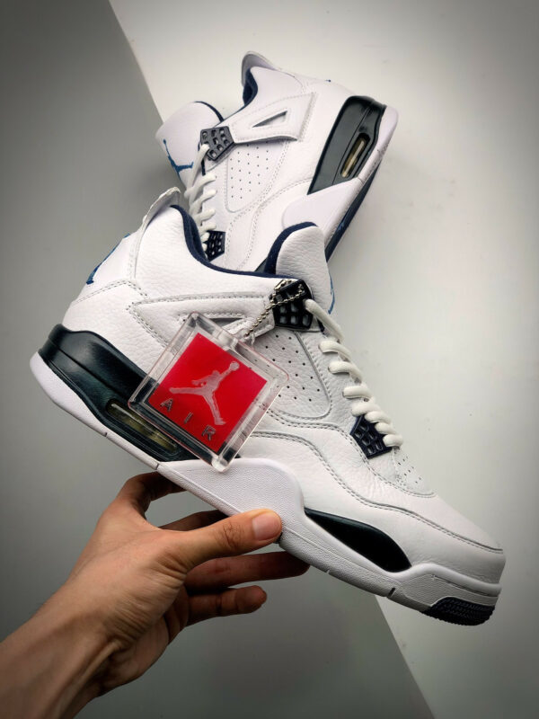 Air Jordan 4 Retro White Legend Blue-Midnight Navy For Sale