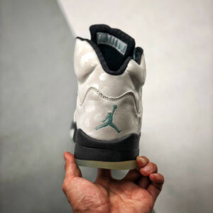 Air Jordan 5 White Black-White-Island Green For Sale