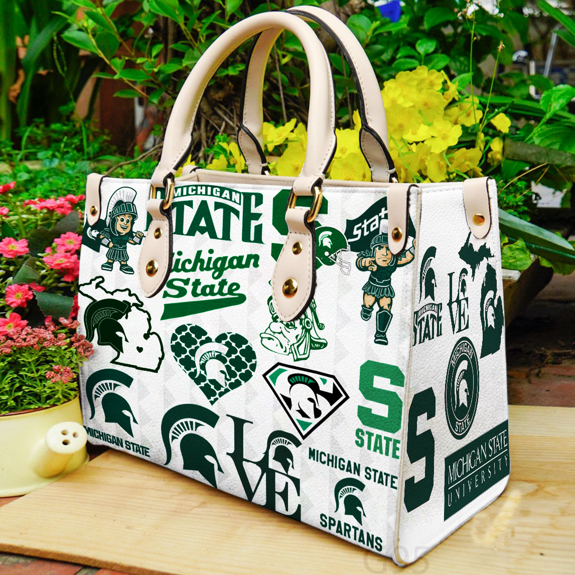 Michigan State Spartans Women Leather Hand Bag
