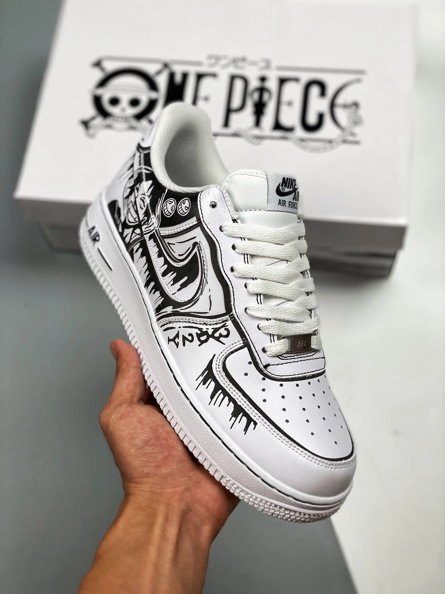 Custom Nike Air Force 1 One Piece White Black For Sale