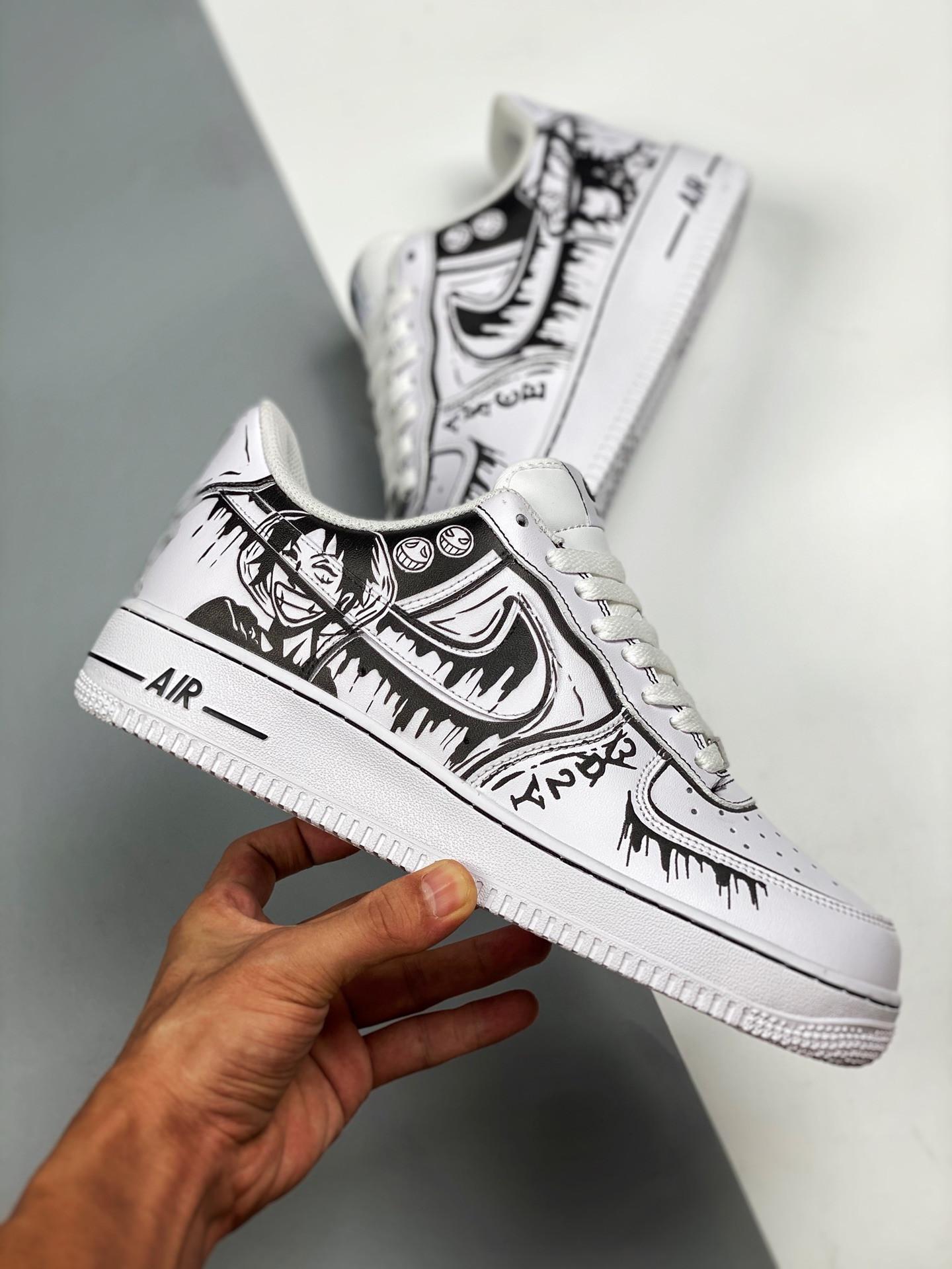 Custom Nike Air Force 1 One Piece White Black For Sale