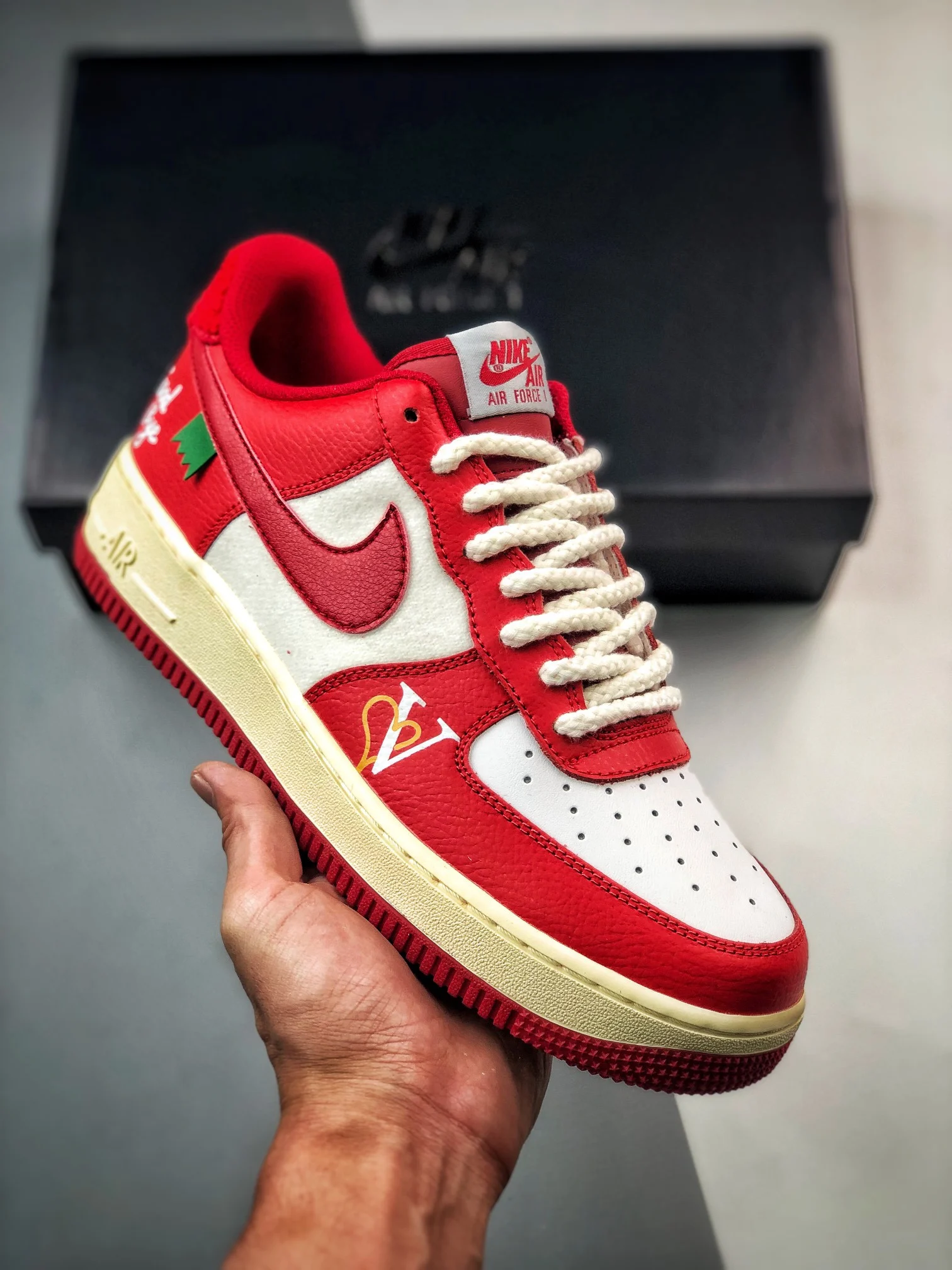 Custom Nike Air Force 1 Low Good Bye Red White For Sale