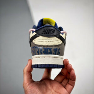 Custom Nike Dunk Low Retro Mocha White Yellow Navy For Sale