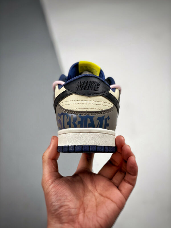 Custom Nike Dunk Low Retro Mocha White Yellow Navy For Sale