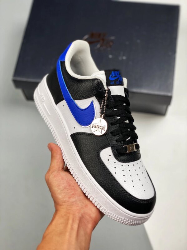 Nike Air Force 1 Black Game Royal White Metallic Silver For Sale