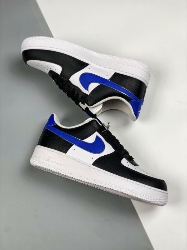 Nike Air Force 1 Black Game Royal White Metallic Silver For Sale