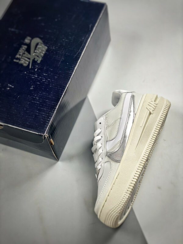 Nike Air Force 1 PLT.AF.ORM White Wolf Grey Metallic Silver For Sale