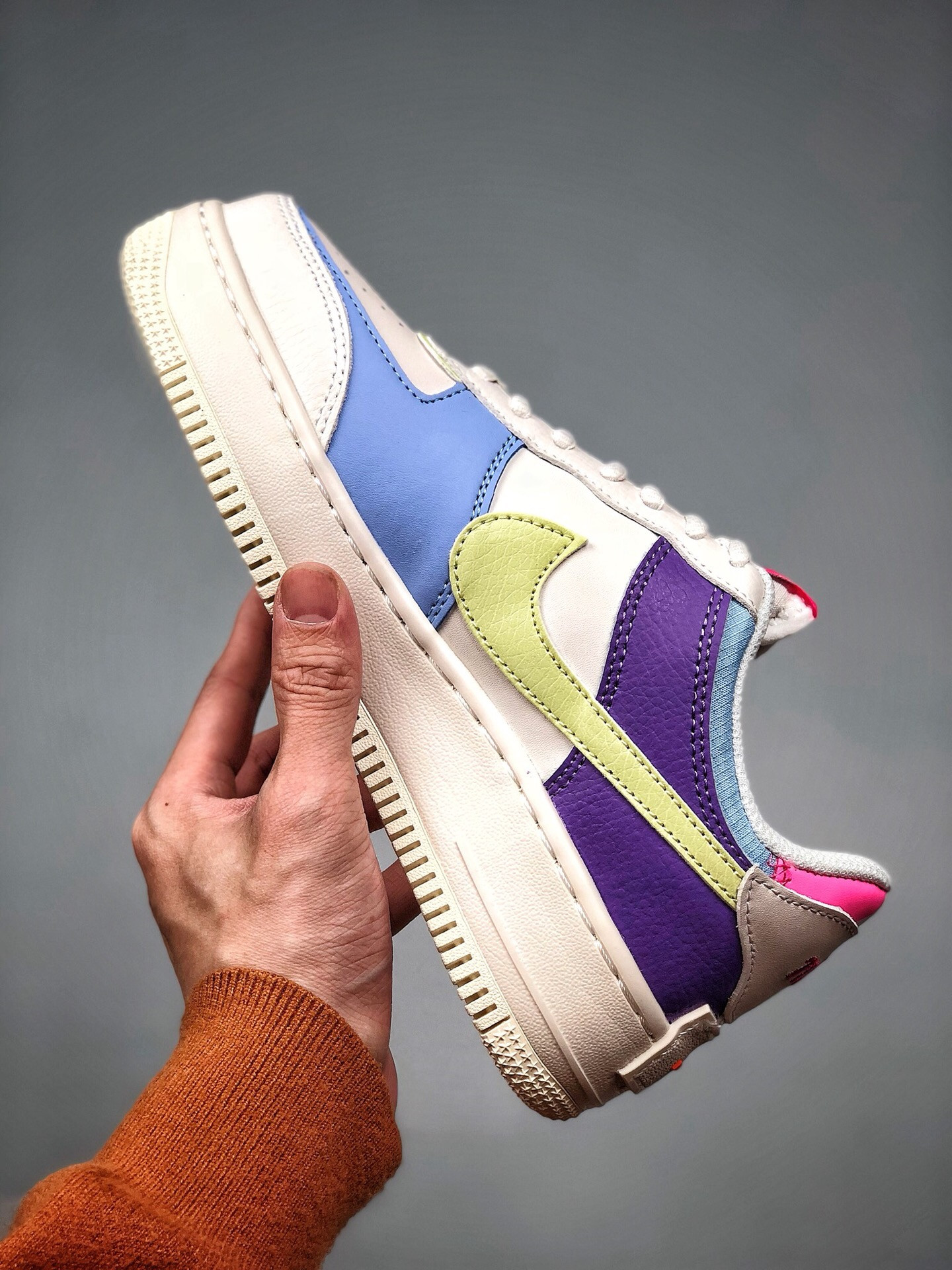 Nike Air Force 1 Shadow Transparent Swoosh Sail Pink Purple