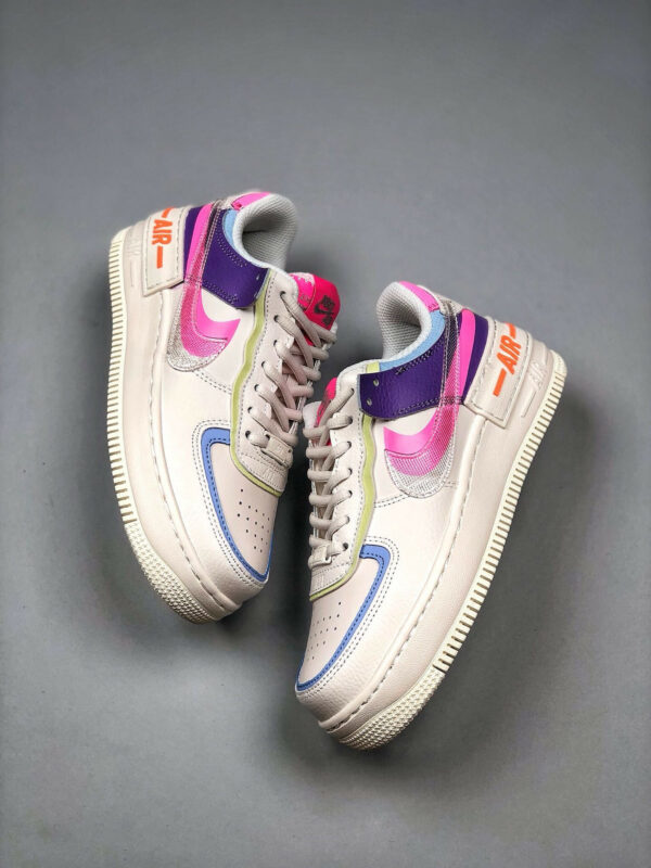 Nike Air Force 1 Shadow Transparent Swoosh Sail Pink Purple