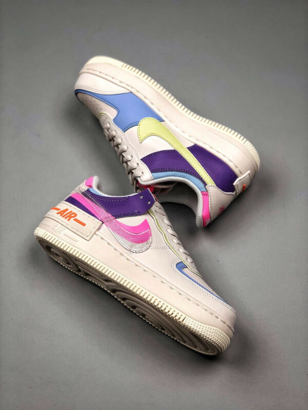 Nike Air Force 1 Shadow Transparent Swoosh Sail Pink Purple