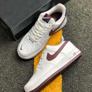 Nike Air Force 1 White Burgundy AH0287-105 For Sale