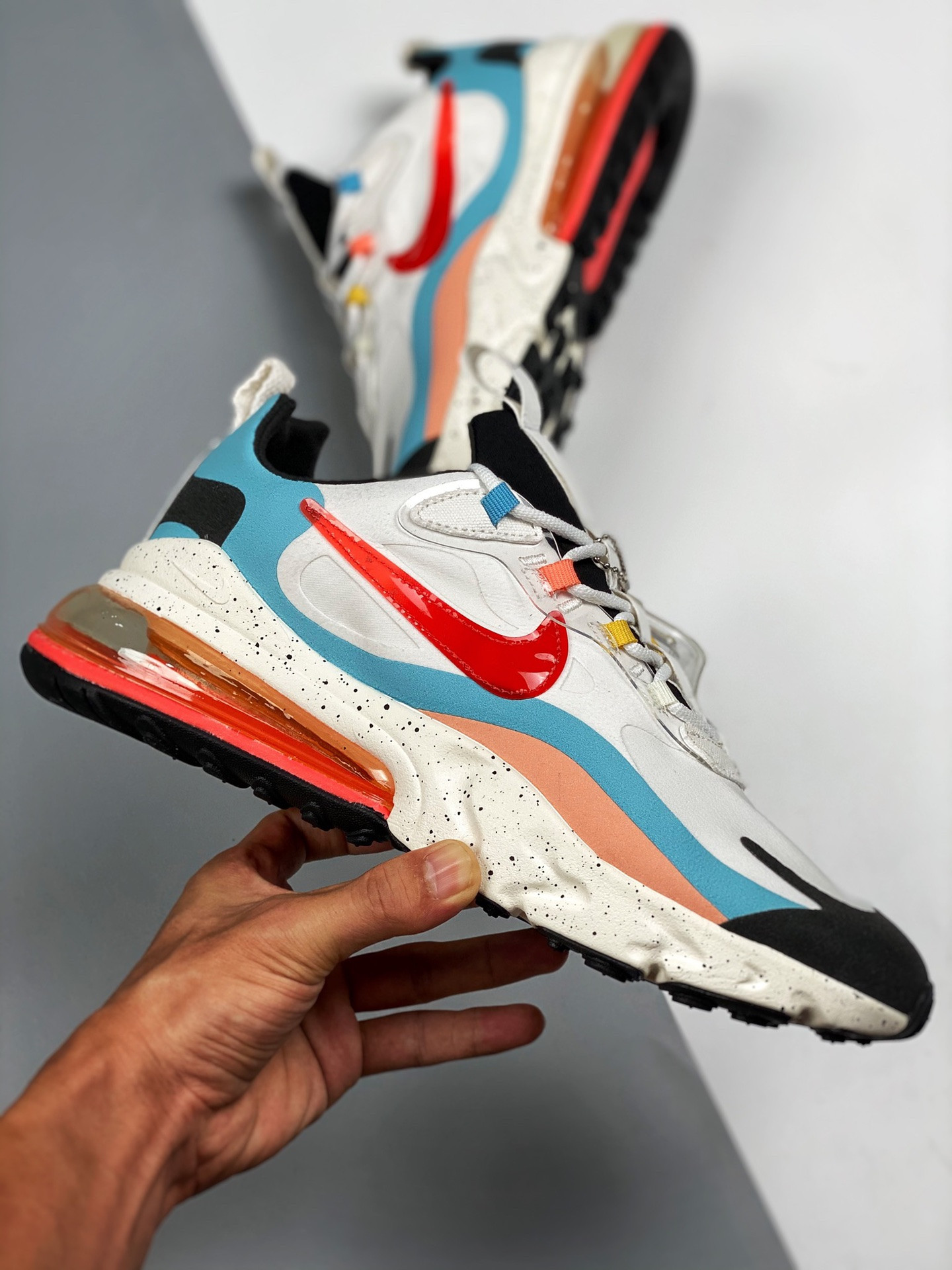 Nike Air Max 270 React The Future is in the Air White Infrared For Sale