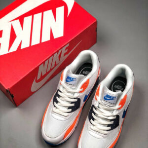 Nike Air Max 90 White Total Orange Midnight Navy Photo Blue For Sale