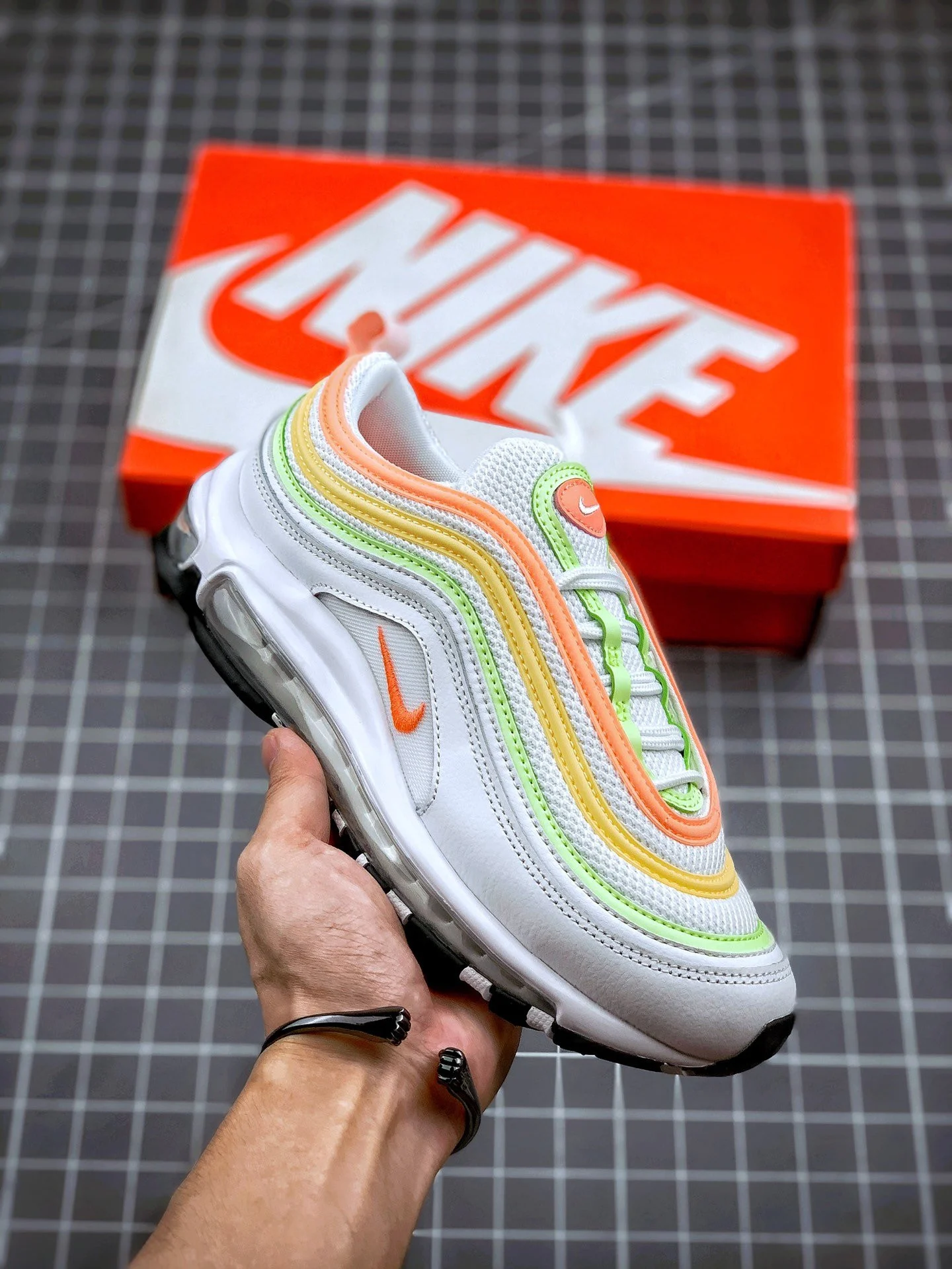 Nike Air Max 97 White Atomic Pink-Melon Tint-Barely Volt-Black For Sale