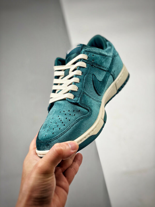 Nike Dunk Low Green Velvet Dark Teal White DZ5224-300 For Sale