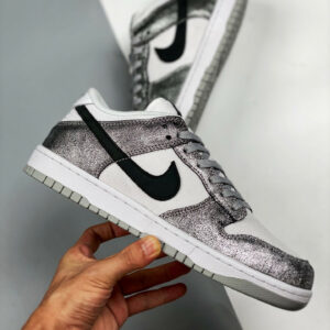 Nike Dunk Low Shimmer White Metallic Silver-Black For Sale