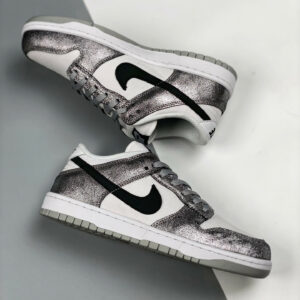 Nike Dunk Low Shimmer White Metallic Silver-Black For Sale