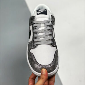 Nike Dunk Low Shimmer White Metallic Silver-Black For Sale