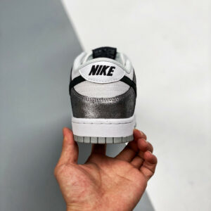 Nike Dunk Low Shimmer White Metallic Silver-Black For Sale