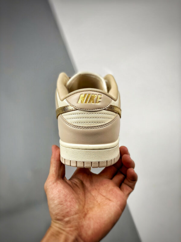 Nike Dunk Low Gold Swoosh White Tan-Gold DX5930-001 For Sale