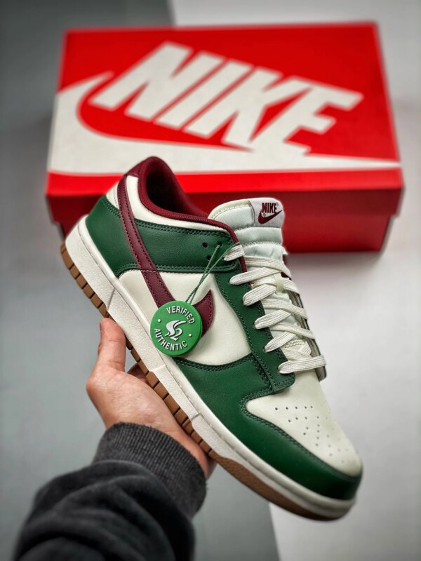 Nike Dunk Low Gorge Green White-Team Red-Gum Medium Brown For Sale