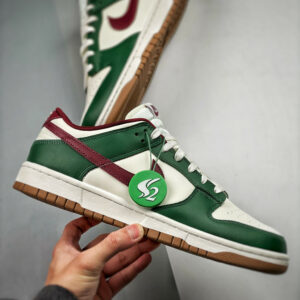 Nike Dunk Low Gorge Green White-Team Red-Gum Medium Brown For Sale