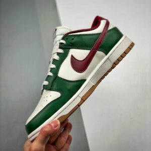 Nike Dunk Low Gorge Green White-Team Red-Gum Medium Brown For Sale