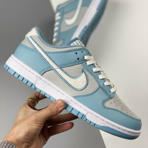 Nike Dunk Low Retro Fleece Swoosh Worn Blue FB1871-011 For Sale