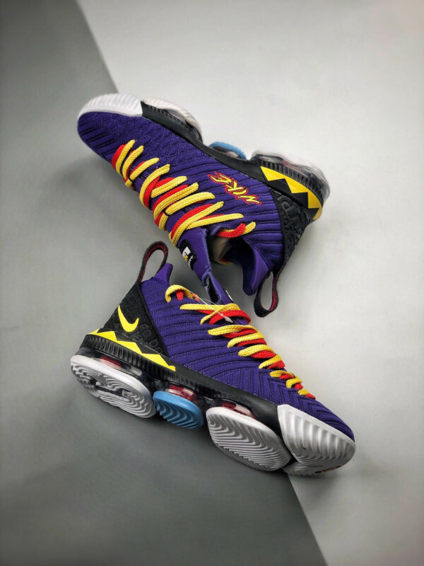 Nike LeBron 16 Martin Court Purple Tour Yellow CI1520-500 For Sale