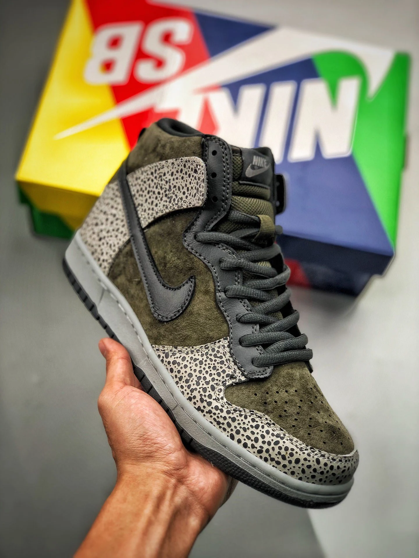 Nike SB Dunk High Borwn Black Cement For Sale