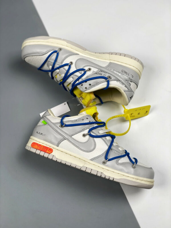 Off-White x Nike Dunk Low 10 of 50 Sail Grey Yellow For Sale