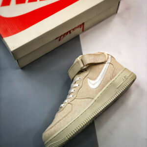 Stussy x Nike Air Force 1 Mid Fossil Stone DJ7841-200 For Sale