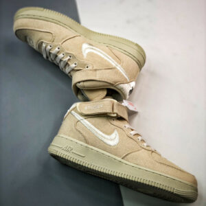 Stussy x Nike Air Force 1 Mid Fossil Stone DJ7841-200 For Sale