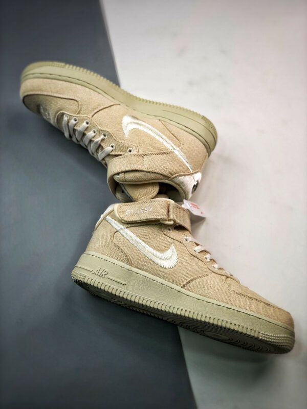 Stussy x Nike Air Force 1 Mid Fossil Stone DJ7841-200 For Sale