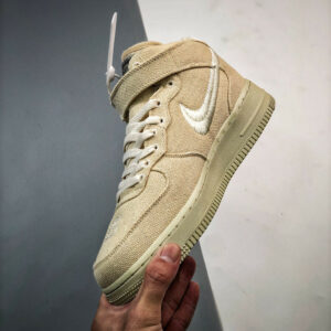 Stussy x Nike Air Force 1 Mid Fossil Stone DJ7841-200 For Sale