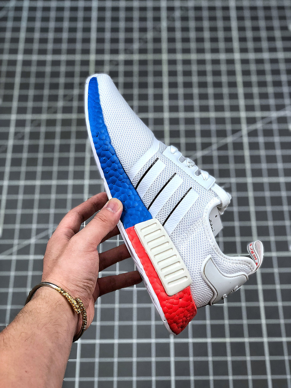 Adidas NMD R1 White Core BlackBlue FY1163 For Sale